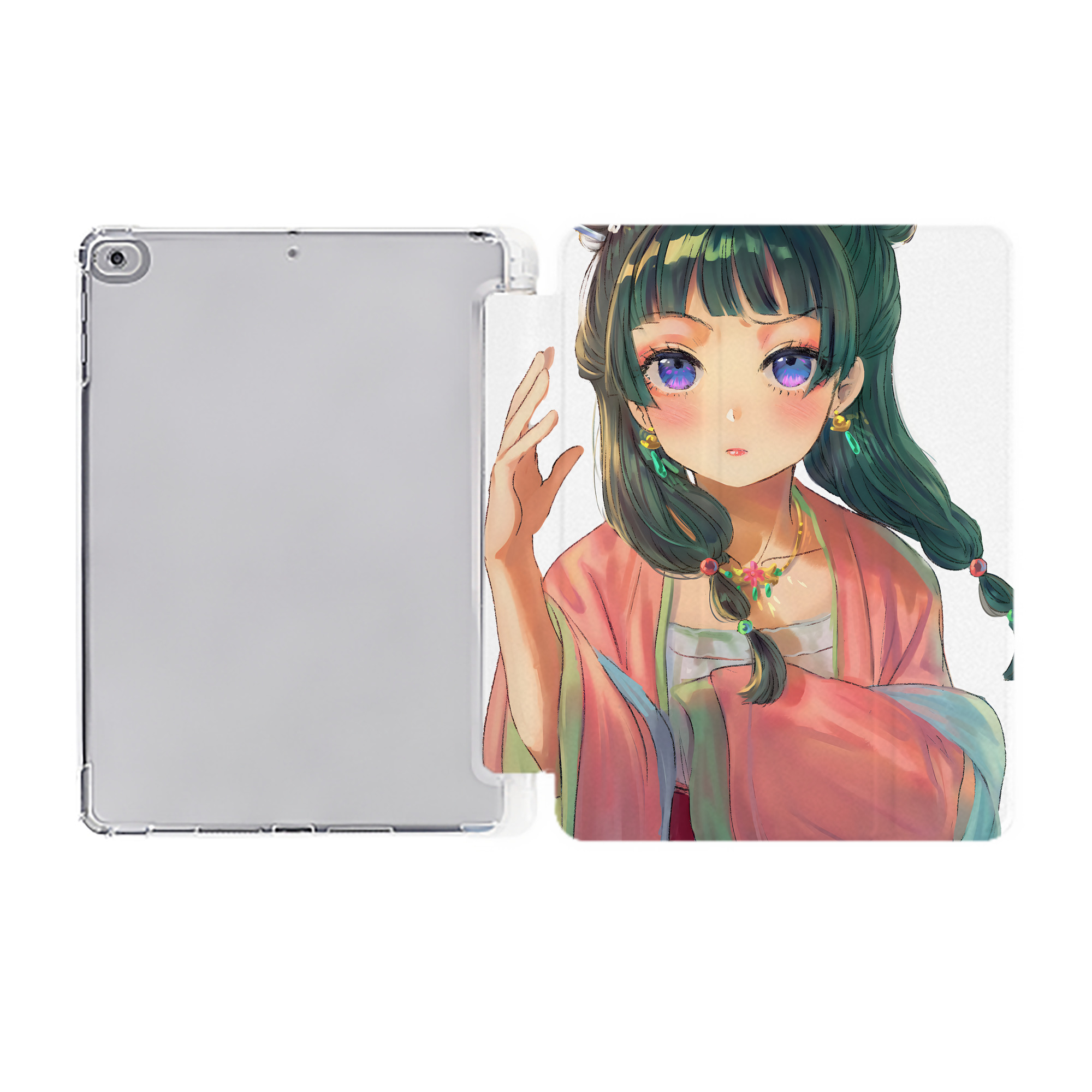 （画像用） 薬屋のひとりごと The Apothecary Diaries IPad ケース ペン収納付き 三つ折りスタンド PUレザー×シリコン 対応機種9.5/10.5/10.9インチ